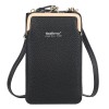 Black Leather Cell Phone Shoulder Bag