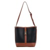 Two Tone Leather Tote Bag