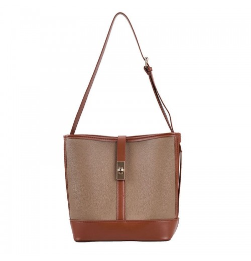 Two Tone Leather Tote Bag