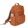 Brown Leather Backpack Diaper Bag