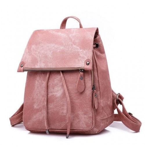 Gray Small Faye Suede Leather Backpack