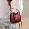 Red Leather Top Zip Tote Purse